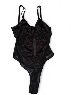 Intimissimi Black leopard print Bodysuit mesh
